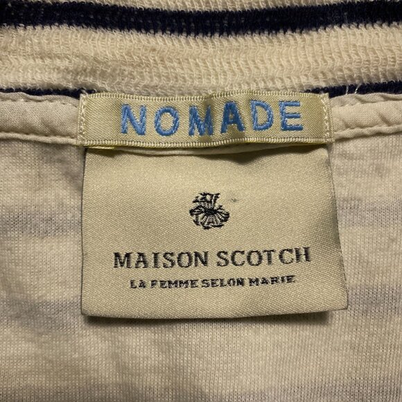 Women’s Maison Scotch & Soda NOMADE Strip Open-Front Cardigan Cream-White 1 - Picture 4 of 7